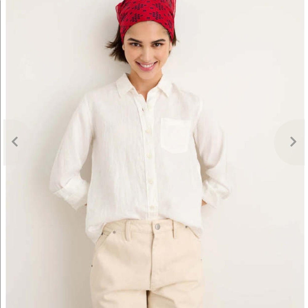 BNWOT, Alex Mill Wyatt Linen Shirt, XL, hemlock white